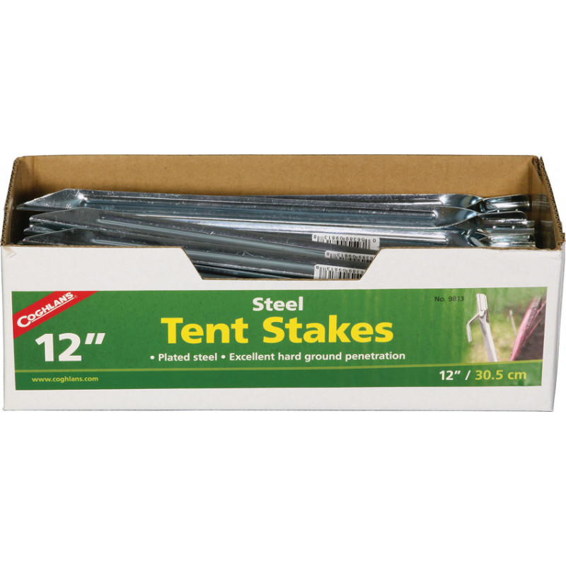 Steel Tent Stakes 12in 50pk