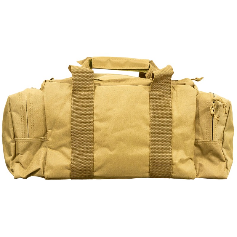 Bob Allen 79015 MaxOps Tactical Range Bag Water Resistant Coated Tan Polyester with Storage Pockets Foam Padding  Webbing Carry 