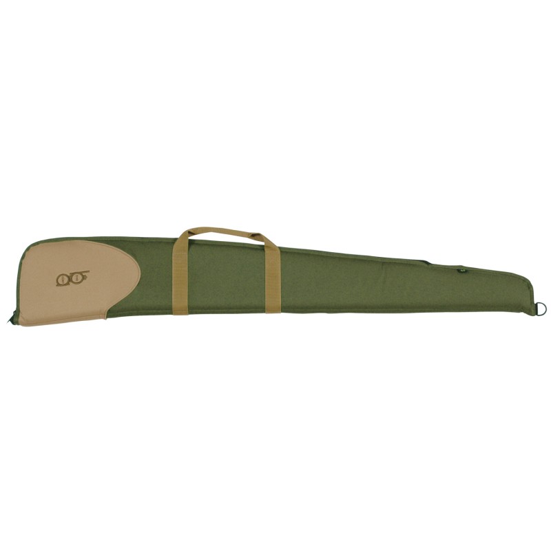 Bob Allen 16504 Classic Shotgun Case made of 600D Polyester with Olive Green Finish  Khaki Panel Foam Padding  Self Healing Zipp