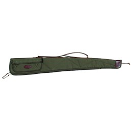 Boyt Harness 0GCWC5011 Signature Shotgun Case made of Waxed Canvas with OD Green Finish Quilted Flannel Lining Accessory Pocket 