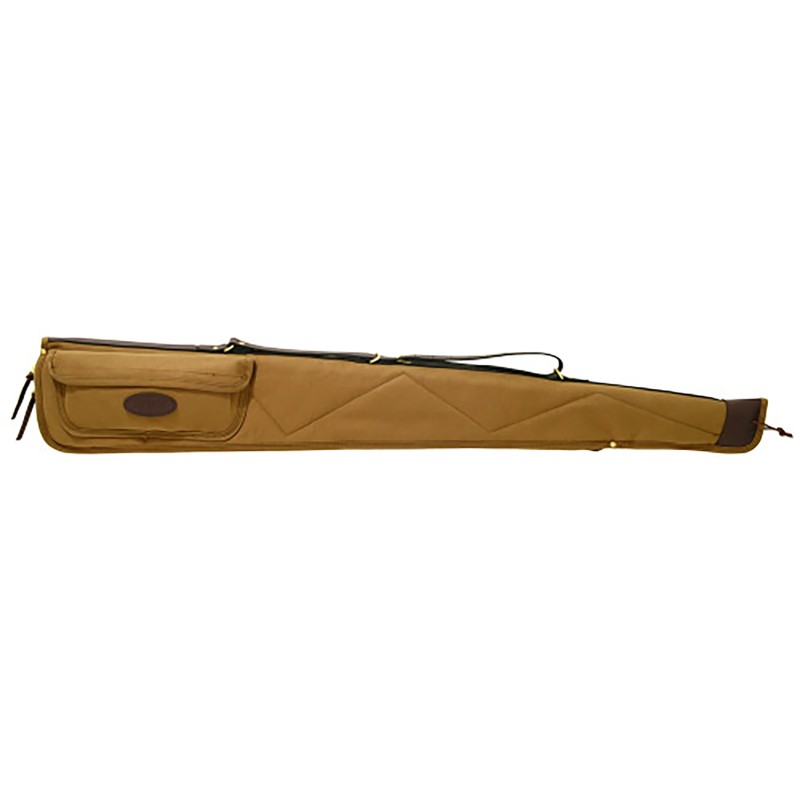 Boyt Harness 0GCWC5206 Signature Shotgun Case made of Waxed Canvas with Khaki Finish Quilted Flannel Lining Accessory Pocket  Lo