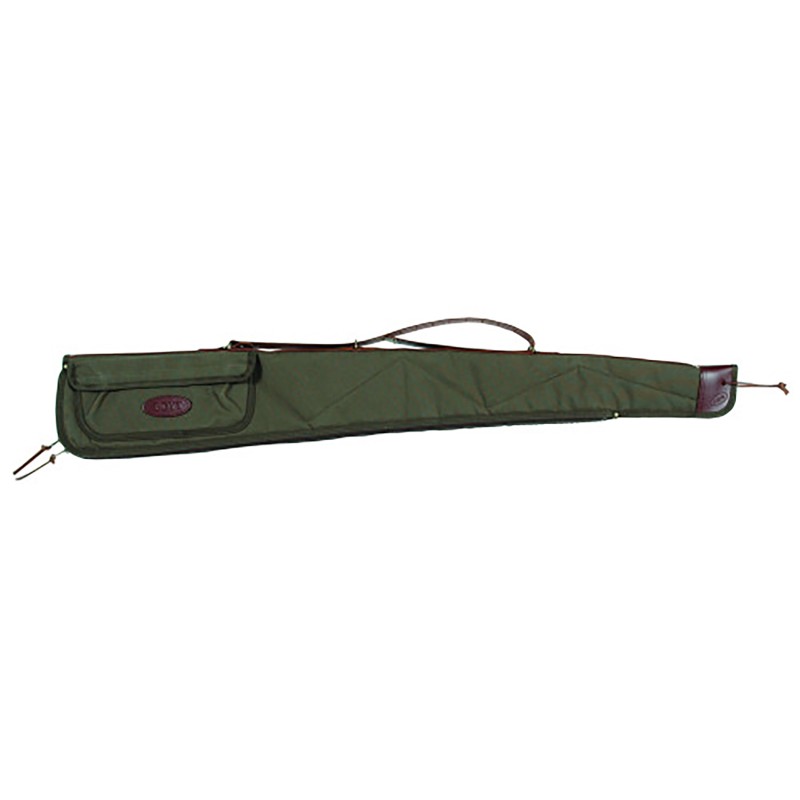 Boyt Harness 0GCWC5211 Signature Shotgun Case made of Waxed Canvas with OD Green Finish Quilted Flannel Lining Accessory Pocket 