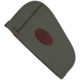 Boyt Harness PP41OD HeartShaped Pistol Case made of Waxed Canvas with OD Green Finish Quilted Flannel Lining Full Length Zipper 