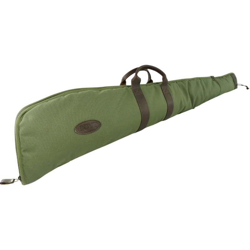 Boyt Harness GCRFUS48 Canvas  Rifle Case 48 Green Waxed Canvas with Tanned Leather Accents Quilted Flannel Lining