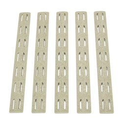 BCM KMRRPFDE5 KeyMod Rail Panel Kit  AR15 Flat Dark Earth Polymer 5 Pack