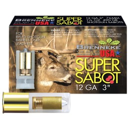 Brenneke SL123SUS SuperSabot  12 Gauge 3 1 18 oz Sabot Slug Shot 5 Per Box 50 Case