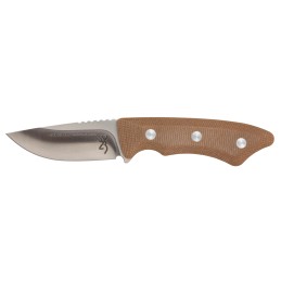 Browning 3220498B Guide Series  Small 3 Fixed Drop Point Plain Brown Satin Sandvik 14C28N SS Blade Brown Micarta Handle