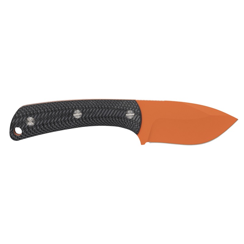 Browning 3220499B Back Country  Small 2.75 Fixed Deep Belly Skinner Plain Blaze Orange Ceramic D2 Steel Blade Black G10 Handle