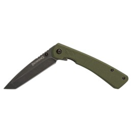 Browning 3220507 Branded Rock  EDC 3 Folding Tanto Plain Black Stonewashed 7Cr17MoV SS Blade OD Green G10 Handle