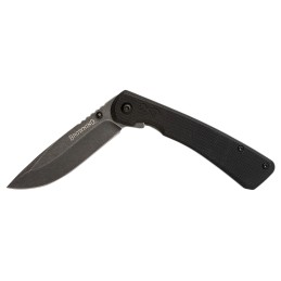 Browning 3220514 Branded Rock  EDC 3 Folding Drop Point Plain Black Stonewashed 7Cr17MoV SS Blade Black G10 Handle