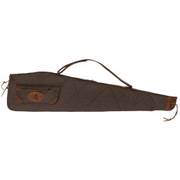 Browning 1413886948 Lona Rifle Case 48 Flint with Brown Trim Canvas with Foam Padding DoublePull Zipper  Snap Closure Side Pocke