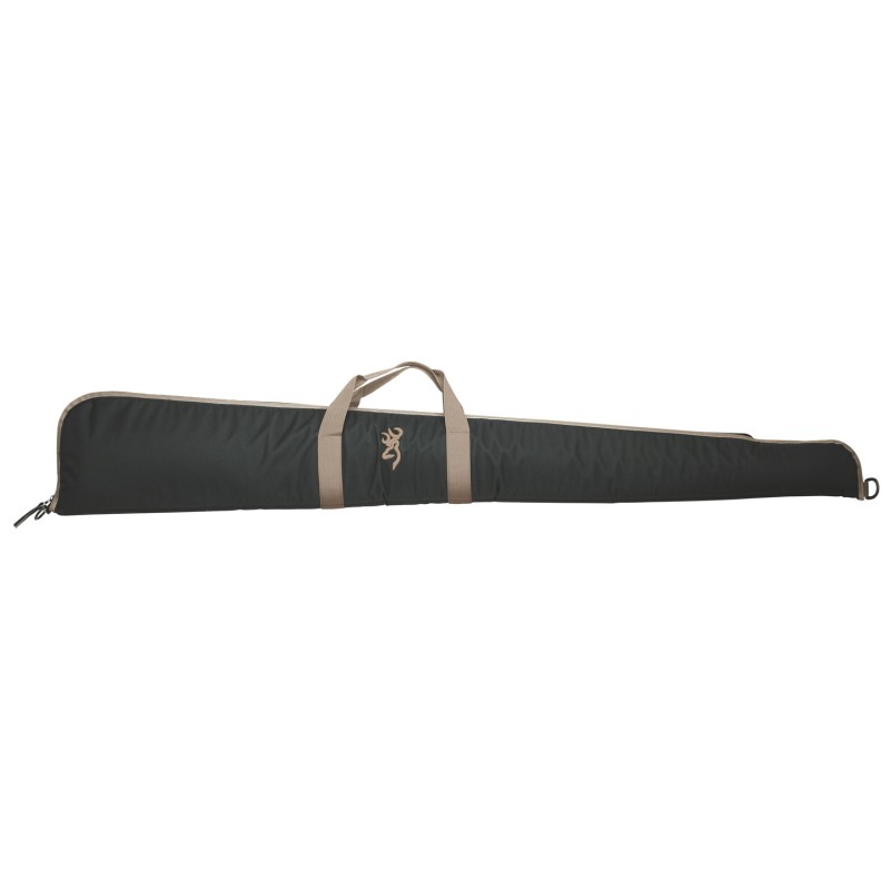 Browning 1410049152 Plainsman Shotgun Case made of 600D Polyester with Black Finish  Tan TrimBuckMark Logo Brushed Tricot Lining