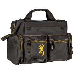 Browning 121095899 Black  Gold Shooters Bag Black wBuck Mark Logo Ripstop Polyester