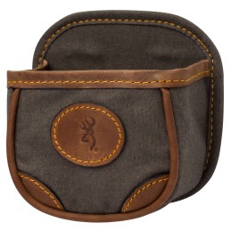 Browning 121388694 Lona Shell Carrier Flint Canvas Body wLeather Accents Capacity 1 Box Belt Clip Mount