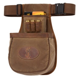 Browning 121040082 Santa Fe Shell Pouch Tan CanvasLeather Belt Mount Adjustable Belt