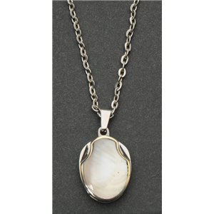 White Shell Blade Necklace