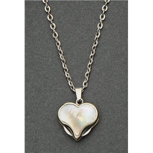 Pearl Heart Blade Necklace