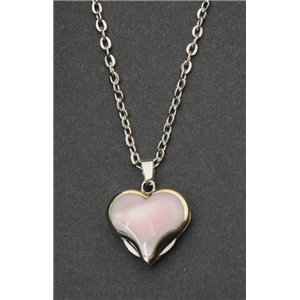 Pink Heart Blade Necklace