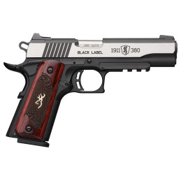 Browning 051969492 1911380 Black Label Medallion Pro 380 ACP 4.25 81 Matte Black Stainless Steel with Black Accents Rosewood wit