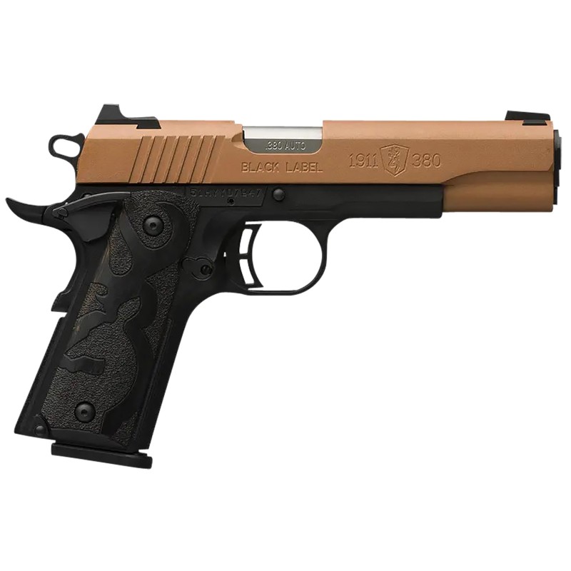 Browning 051987492 1911380 Black Label Full Size Frame 380 ACP 81 4.25 Matte Stainless Steel Barrel Copper Cerakote Serrated Sta