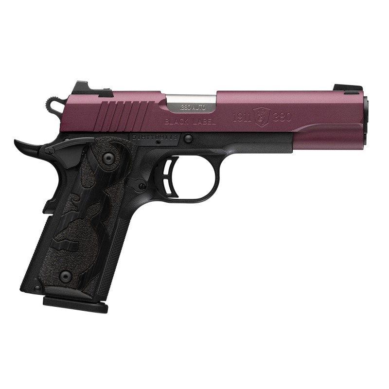 Browning 051994492 1911380 Black Label Full Size Frame 380 ACP 81 4.25 Matte Stainless Steel Barrel Black Cherry Cerakote Serrat