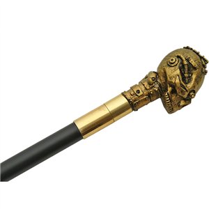 Skull Sword Cane Brass