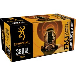 Browning Ammo B191803804 FMJ Value Pack 380 ACP 95 gr Full Metal Jacket 100 Per Box 5 Case Value Pack