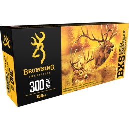 Browning Ammo B192430001 BXS Copper Expansion 300 WSM 180 gr Lead Free Solid Expansion Polymer Tip 20 Per Box 10 Case