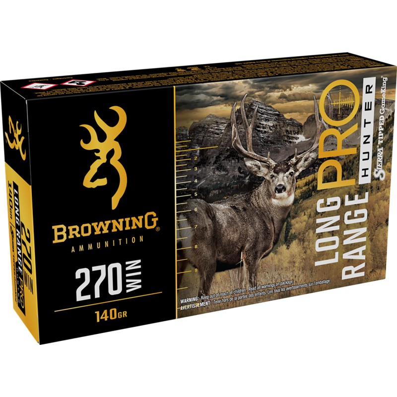 Browning Ammo B192502702 Long Range Pro  270 Win 140 gr 20 Per Box 10 Case