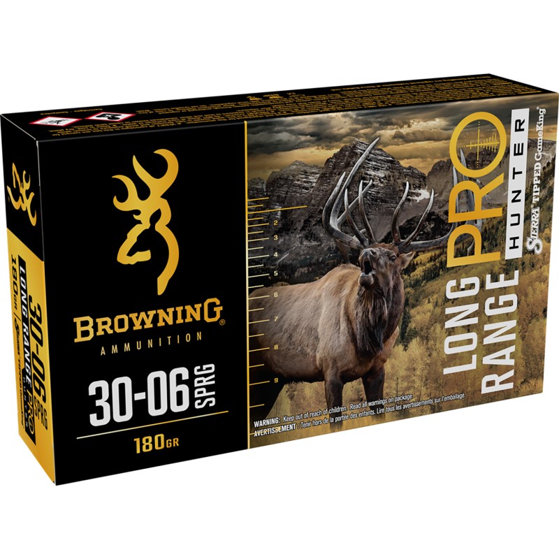 Browning Ammo B192530062 Long Range Pro  3006 Springfield 180 gr 20 Per Box 10 Case