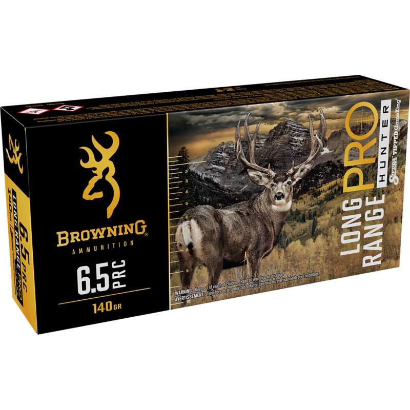 Browning Ammo B192565002 Long Range Pro  6.5 PRC 130 gr 20 Per Box 10 Case