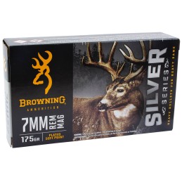 Browning Ammo B192600071  Silver 7mm Rem Mag 175 gr 20 Per Box 10 Case