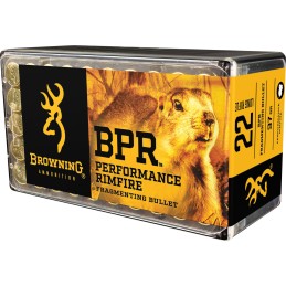 Browning Ammo B194122050 BPR Performance Rimfire  22 LR 37 gr Fragmenting 50 Per Box 20 Case