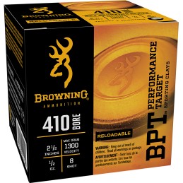 Browning Ammo B193634128 BPT Performance Target Sporting Clay 410 Gauge 2.50 12 oz 8 Shot 25 Per Box 10 Case