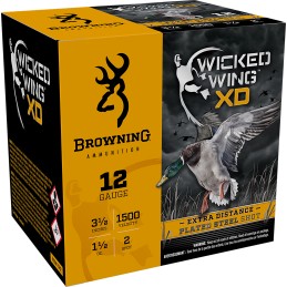 Browning Ammo B193411242 Wicked Wing XD  12 Gauge 3.50 1 12 oz 2 Shot 25 Per Box 10 Case