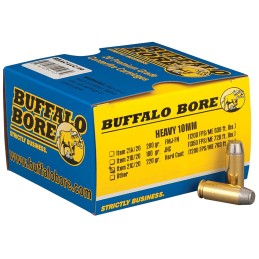 Buffalo Bore Ammunition 21C20 Outdoorsman Strictly Business 10mm Auto 220 gr Hard Cast Flat Nose 20 Per Box 12 Case