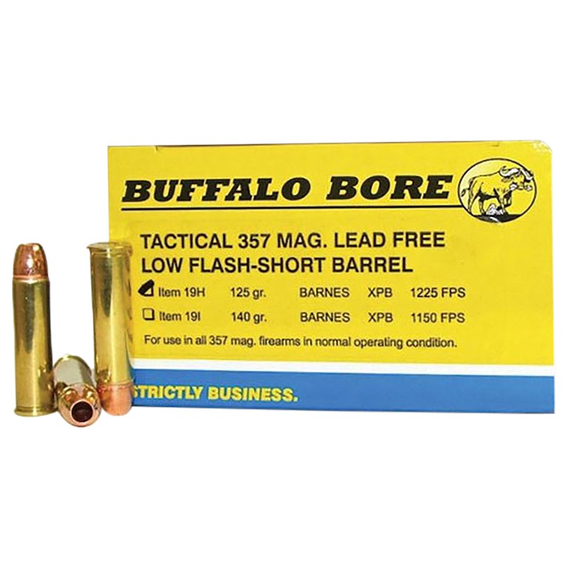 Buffalo Bore Ammunition 19H20 BuffaloBarnes Strictly Business 357 Mag 125 gr Barnes VOR TX XPB Lead Free 20 Per Box 12 Case