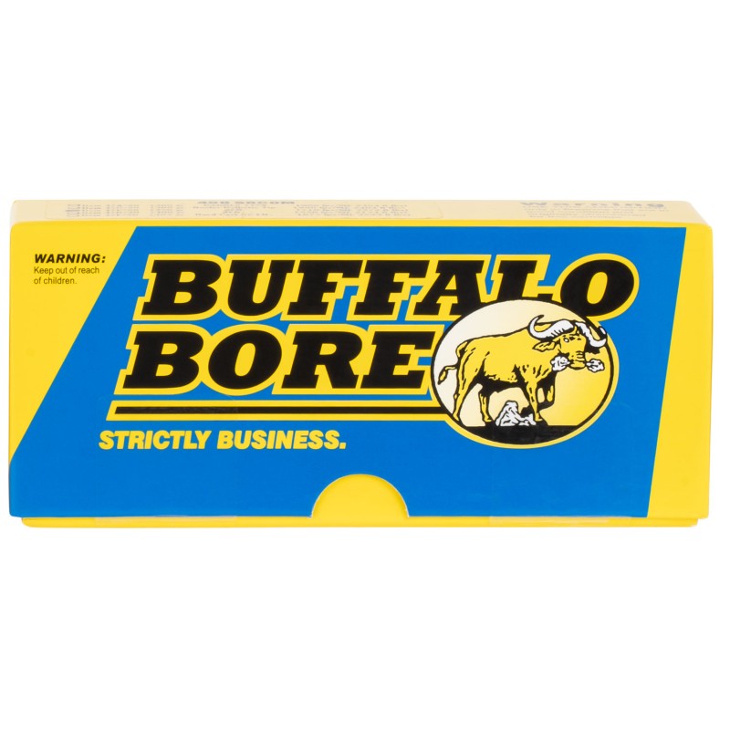 Buffalo Bore Ammunition 47C20 Hunting  Sniping Strictly Business 458 SOCOM 350 gr Semi Jacketed Flat Point 20 Per Box 12 Case