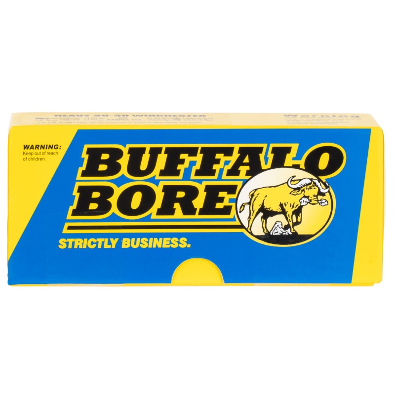 Buffalo Bore Ammunition 28A20 Heavy Strictly Business 3030 Win 190 gr Semi Jacketed Flat Point 20 Per Box 12 Case