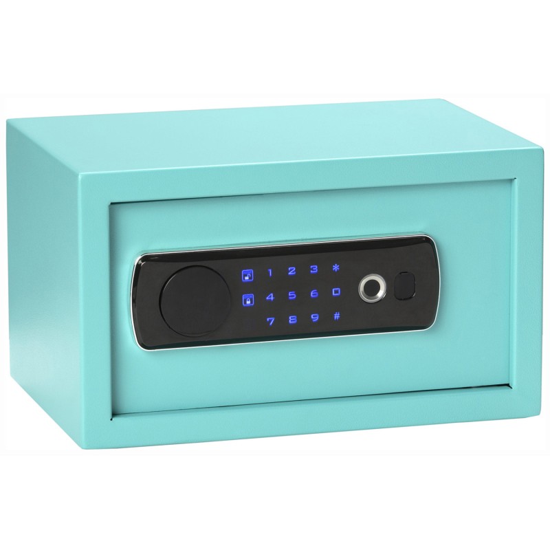 Bulldog BD5012 Duo  Digital KeypadBiometricKey Entry Teal Powder Coated Steel Holds 1 Handgun LED Keypad