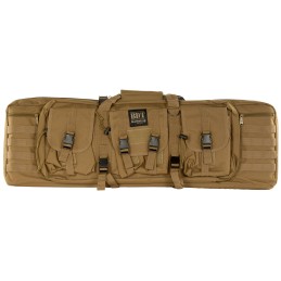 Bulldog BDT4037T Tactical Single Rifle Case 37 Tan with 3 Accessory Pockets   Deluxe Padded Backstraps Lockable Zippers