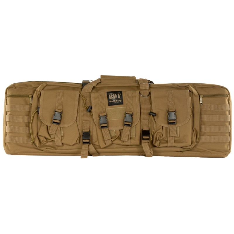 Bulldog BDT4037T Tactical Single Rifle Case 37 Tan with 3 Accessory Pockets   Deluxe Padded Backstraps Lockable Zippers