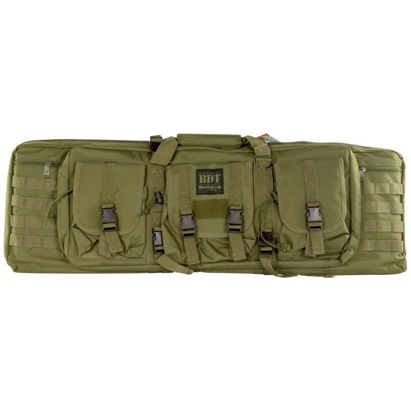 Bulldog BDT4037G BDT Tactical Single Green Nylon 3 Accessory Pockets Deluxe Padded Backstraps Lockable Zippers  Padded Internal 