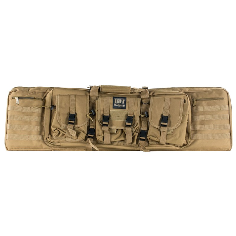 Bulldog BDT6043T BDT Tactical Double Tan Nylon 3 Accessory Pockets Deluxe Padded Backstraps Lockable Zippers  Padded Internal Di