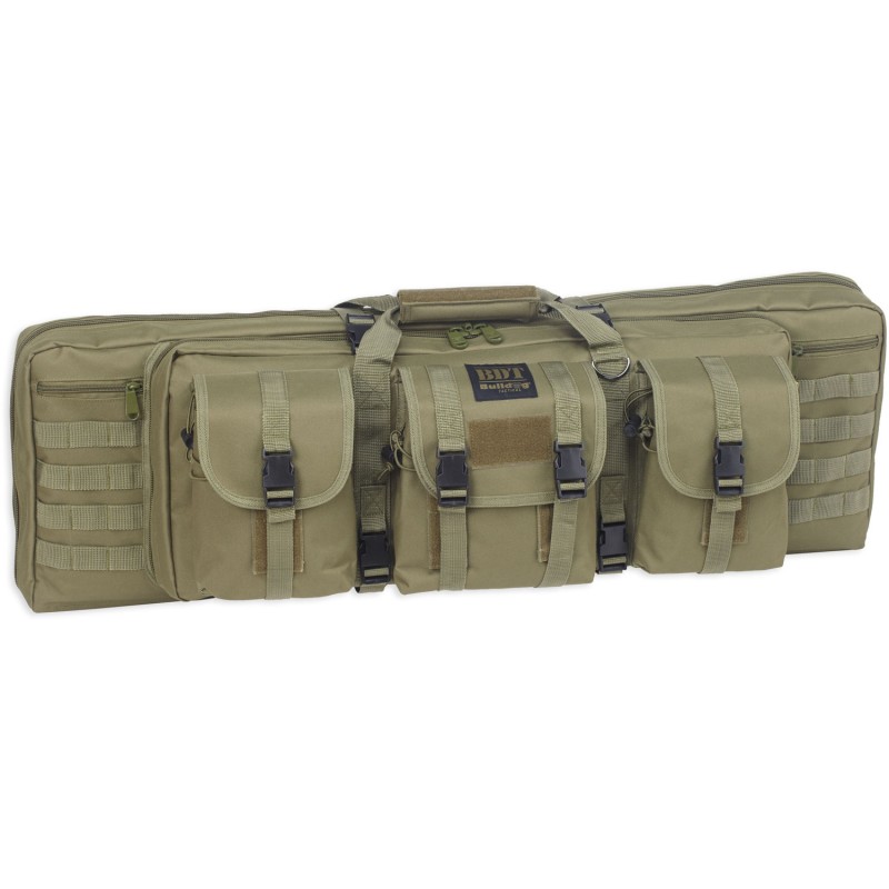 Bulldog BDT6043G BDT Tactical Double Green Nylon 3 Accessory Pockets Deluxe Padded Backstraps Lockable Zippers  Padded Internal 