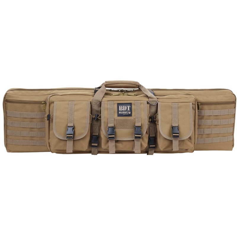 Bulldog BDT3536T BDT Tactical Single Rifle Case with Tan Finish 3 Accessory Pockets Deluxe Padded Backstraps Lockable Zippers  P