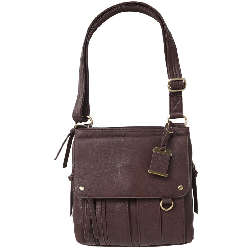 Bulldog BDP035 Cross Body Purse wHolster Brown Leather Most Sm Pistols  Revolvers Ambidextrous Hand