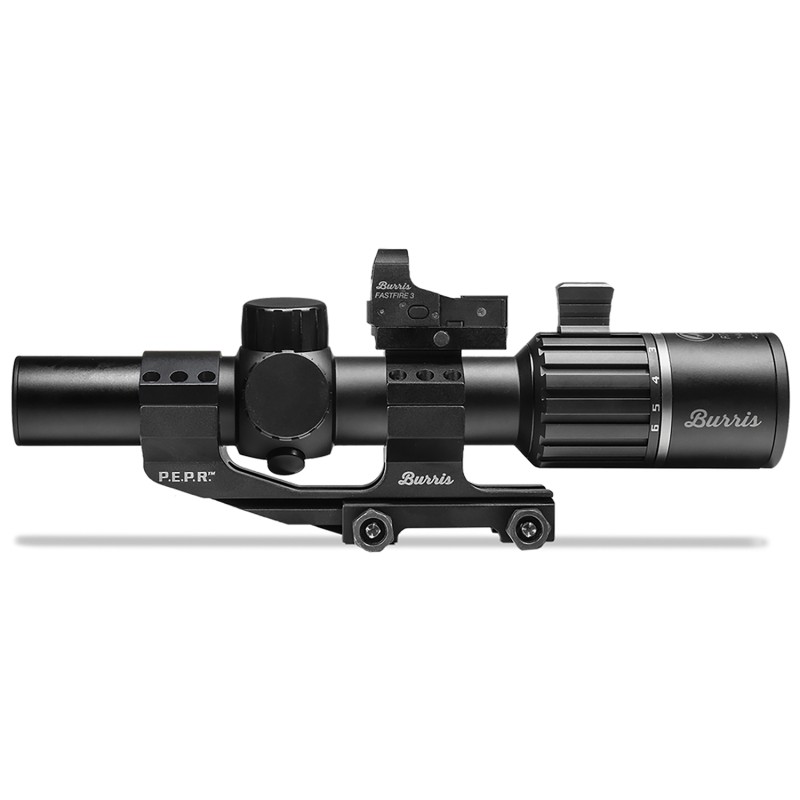 Burris 200475 RT6 Tactical Kit Matte Black 16x 24mm 30mm Tube Illuminated Ballistic 5X Reticle Includes FastFire 3  P.E.R.P. Mou