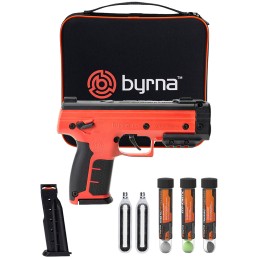 Byrna Technologies LK683001ORNKINETIC Byrna Le Kinetic Kit CO2 .68 5rd Black Rubber Grips