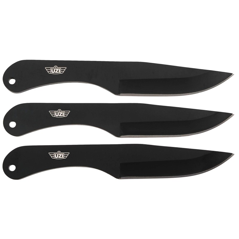 Uzi Accessories UZKTRW004 Throwing Knives IV Three 8.25 Plain Black Stainless Steel